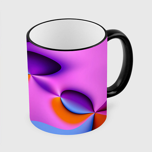 Кружка цветная Абстрактная красочная композиция Лето Abstract col / 3D-Черный кант – фото 1