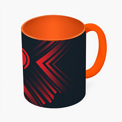 Кружка 3D Красный Символ League of Legends на темном фоне со, цвет: 3D-белый + оранжевый