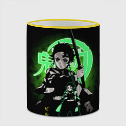 Кружка 3D КЛИНОК, РАССЕКАЮЩИЙ ДЕМОНОВ ТАНДЖИРО КАМАДО, цвет: 3D-желтый кант — фото 2