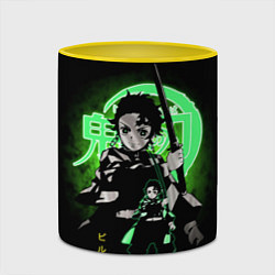 Кружка 3D КЛИНОК, РАССЕКАЮЩИЙ ДЕМОНОВ ТАНДЖИРО КАМАДО, цвет: 3D-белый + желтый — фото 2