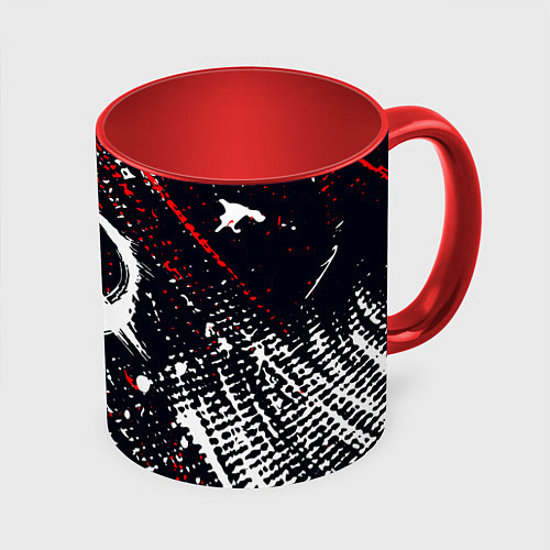 Кружка цветная USSR - СССР - СЕРП И МОЛОТ - КРАСКА / 3D-Белый + красный – фото 1