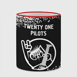 Кружка 3D Twenty One Pilots - КОТ - Краска, цвет: 3D-красный кант — фото 2