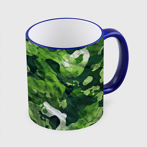 Кружка цветная Camouflage Pattern Камуфляж Паттерн / 3D-Синий кант – фото 1