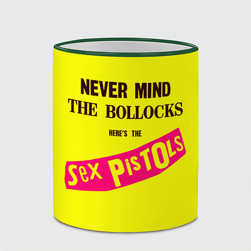 Кружка цветная Never Mind the Bollocks, Heres the Sex Pistols / 3D-Зеленый кант – фото 2