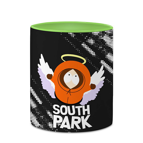 Кружка цветная Южный парк - Кенни Kenny ангел / 3D-Белый + светло-зеленый – фото 2
