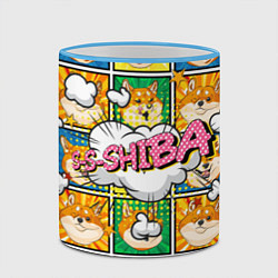 Кружка 3D Pop art shiba inu, цвет: 3D-небесно-голубой кант — фото 2