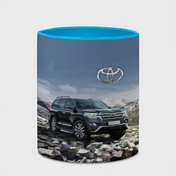 Кружка 3D Toyota Land Cruiser 200 V8, цвет: 3D-белый + небесно-голубой — фото 2