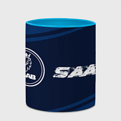 Кружка 3D SAAB SAAB Линии, цвет: 3D-белый + небесно-голубой — фото 2