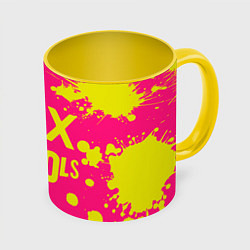 Кружка 3D Sex Pistols Yellow Logo, цвет: 3D-белый + желтый