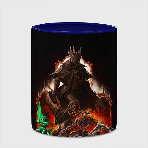 Кружка цветная BLOODBORNE Экспозиция боссов / 3D-Белый + синий – фото 2