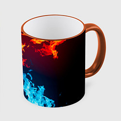 Кружка 3D Лед и Пламя Борьба стихий, цвет: 3D-оранжевый кант