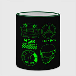 Кружка 3D RACING DRIVER ACCESSORIES, цвет: 3D-зеленый кант — фото 2