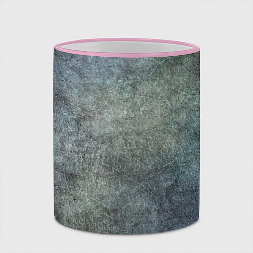 Кружка цветная Серая текстура с трещинами / 3D-Розовый кант – фото 2