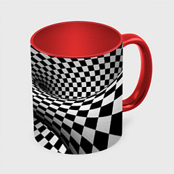 Кружка 3D Геометрическая объёмная композиция Авангард, цвет: 3D-белый + красный