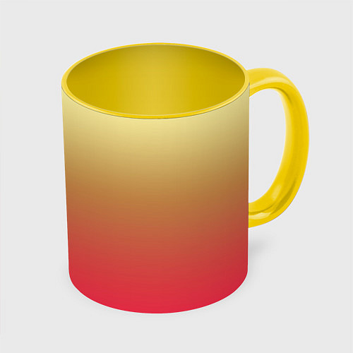Кружка цветная Красно-желтый градиент / 3D-Белый + желтый – фото 1