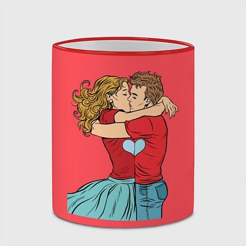 Кружка цветная COUPLE IN LOVE / 3D-Красный кант – фото 2