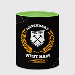 Кружка 3D Лого West Ham и надпись Legendary Football Club на, цвет: 3D-белый + светло-зеленый — фото 2