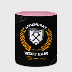 Кружка 3D Лого West Ham и надпись Legendary Football Club на, цвет: 3D-белый + розовый — фото 2