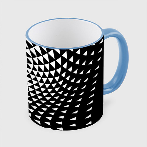 Кружка цветная Минималистический авангардный паттерн / 3D-Небесно-голубой кант – фото 1