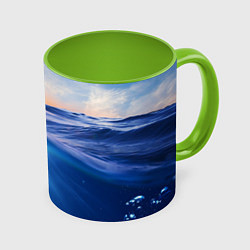 Кружка цветная Грань между небом и водой