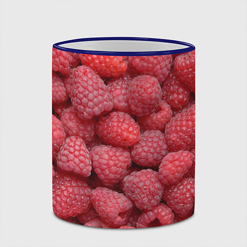 Кружка цветная Малина - ягоды / 3D-Синий кант – фото 2