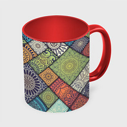 Кружка цветная Мандала орнамент