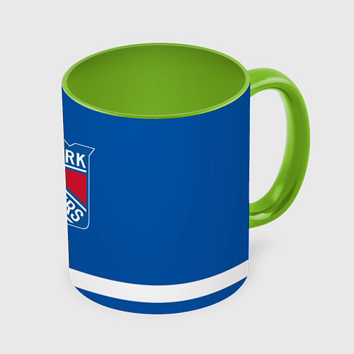 Кружка цветная New York Rangers Панарин / 3D-Белый + светло-зеленый – фото 1