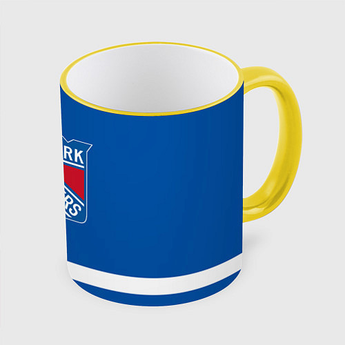 Кружка цветная New York Rangers Панарин / 3D-Желтый кант – фото 1