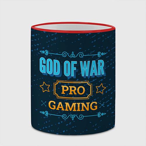 Кружка цветная Игра God of War: PRO Gaming / 3D-Красный кант – фото 2
