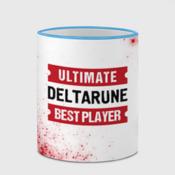 Кружка 3D Deltarune: красные таблички Best Player и Ultimate, цвет: 3D-небесно-голубой кант — фото 2