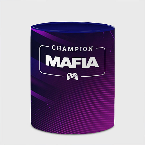 Кружка цветная Mafia Gaming Champion: рамка с лого и джойстиком н / 3D-Белый + синий – фото 2