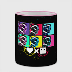 Кружка 3D Pop robots art, цвет: 3D-розовый кант — фото 2