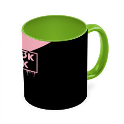Кружка 3D BLACKPINK BIG LOGO, цвет: 3D-белый + светло-зеленый