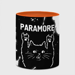 Кружка 3D Группа Paramore и Рок Кот, цвет: 3D-белый + оранжевый — фото 2