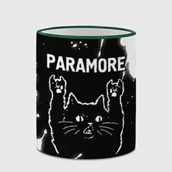 Кружка 3D Группа Paramore и Рок Кот, цвет: 3D-зеленый кант — фото 2