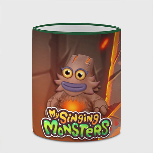 Кружка цветная My singing monsters ЛАВАТЁКА Kayna / 3D-Зеленый кант – фото 2