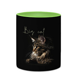 Кружка 3D Big cat Maine Coon, цвет: 3D-белый + светло-зеленый — фото 2