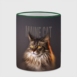 Кружка 3D Maine cat, цвет: 3D-зеленый кант — фото 2