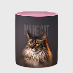 Кружка 3D Maine cat, цвет: 3D-белый + розовый — фото 2
