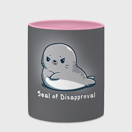 Кружка цветная Seal of Disapproval / 3D-Белый + розовый – фото 2