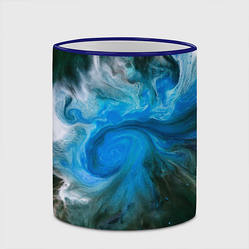 Кружка цветная Неоновые краски - Синий / 3D-Синий кант – фото 2