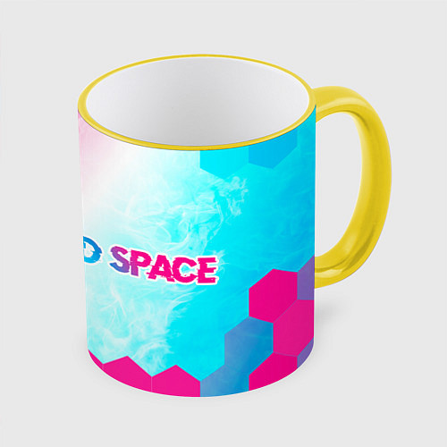 Кружка цветная Dead Space Neon Gradient / 3D-Желтый кант – фото 1