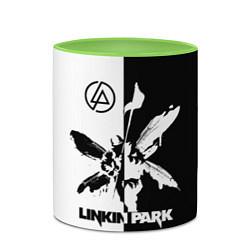 Кружка 3D Linkin Park логотип черно-белый, цвет: 3D-белый + светло-зеленый — фото 2