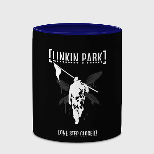 Кружка цветная Linkin Park One step closer / 3D-Белый + синий – фото 2