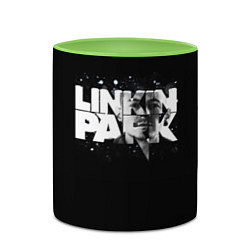 Кружка 3D Linkin Park логотип с фото, цвет: 3D-белый + светло-зеленый — фото 2
