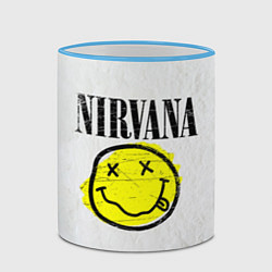 Кружка 3D Nirvana логотип гранж, цвет: 3D-небесно-голубой кант — фото 2