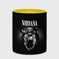 Кружка 3D Nirvana рок-группа, цвет: 3D-белый + желтый — фото 2