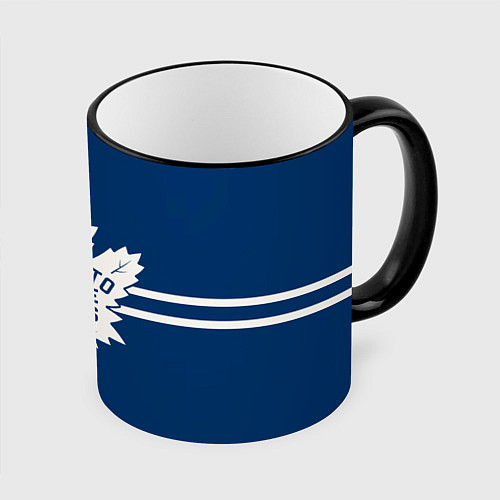 Кружка цветная Торонто Мейпл Лифс Форма / 3D-Черный кант – фото 1