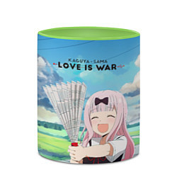 Кружка 3D Love is war, цвет: 3D-белый + светло-зеленый — фото 2