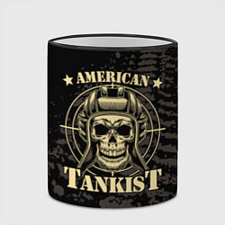 Кружка 3D American tankist Skull in the headset, цвет: 3D-черный кант — фото 2
